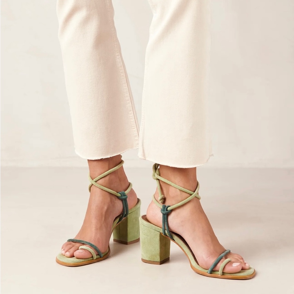 COPY - ALOHAS Grace Bicolor Green Tie Up Sandals